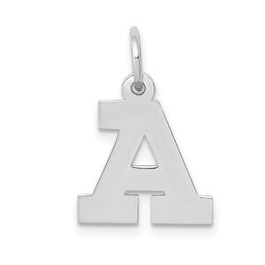 14k White Gold, Amanda Collection, Small Block Style Initial A Pendant